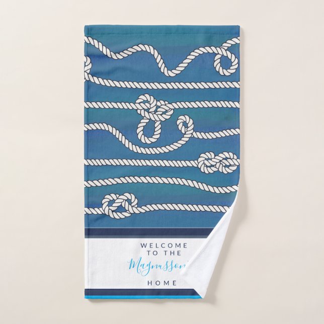 Schöne Aquarellblau-grüne, weiße Knoten nach Maß Handtuch (Handtuch)