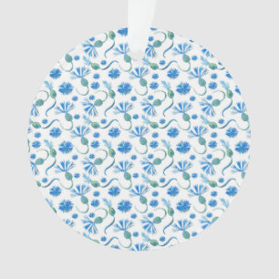 Schöne Aquarellblauen Kornblumen Ornament