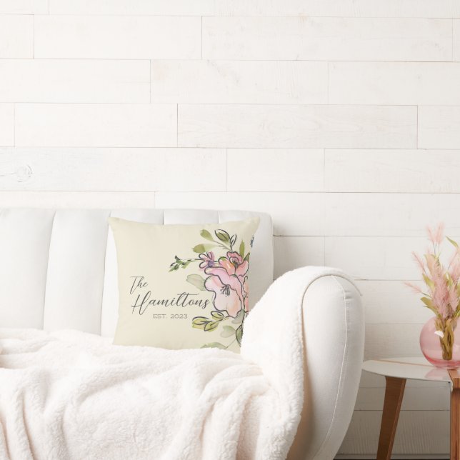 Schöne Aquarellblume Maßgeschneidert Kissen (Liege)