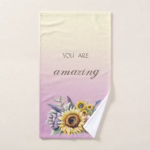 Schöne Aquarellblume Sie sind Phantastisch Badhandtuch Set