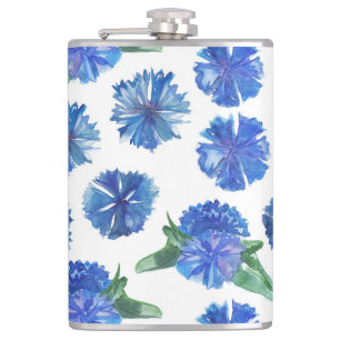 Schöne Aquarellblumen Flachmann