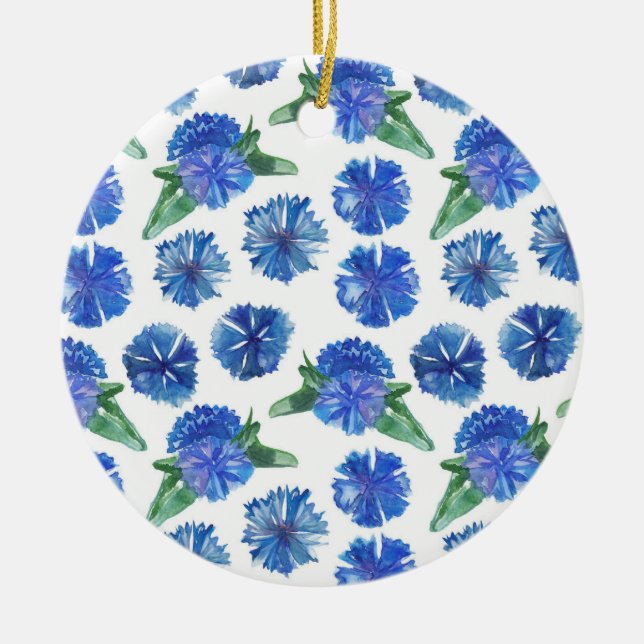 Schöne Aquarellblumen Keramik Ornament (Vorne)