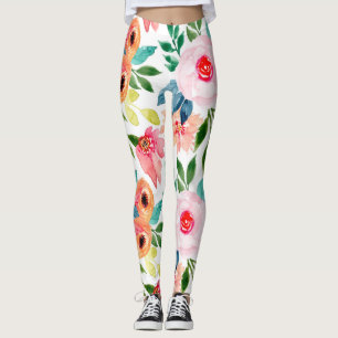 Schöne Aquarellblumen Leggings