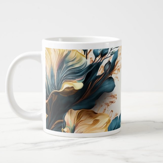 Schöne Aquarellblüte Jumbo-Tasse (Links)