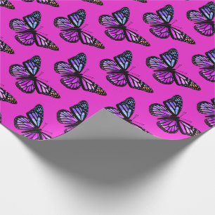 Schöne Aquarellbütten Muster Hot Pink Geschenkpapier