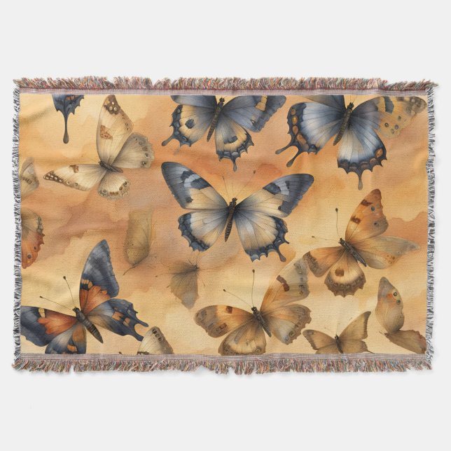 Schöne Aquarellbutterfische Decke (Vorderseite)