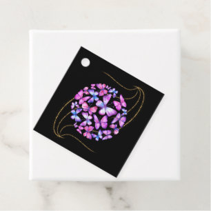Schöne Aquarellbutterfische mit Goldblende Geschenkanhänger