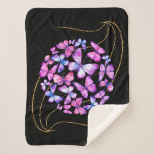 Schöne Aquarellbutterfische mit Goldblende Sherpadecke