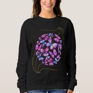 Schöne Aquarellbutterfische mit Goldblende Sweatshirt