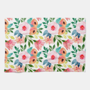 Schöne Aquarellfarben-Blume Geschirrtuch