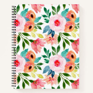 Schöne Aquarellfarben-Blume Notizbuch