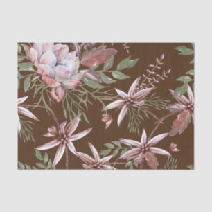 Schöne Aquarellfarben Rosa Blume Dunkler Hintergru Seidenpapier