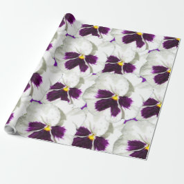 schöne Aquarellfarbensammlung weißer Stiefmütterch Geschenkpapier