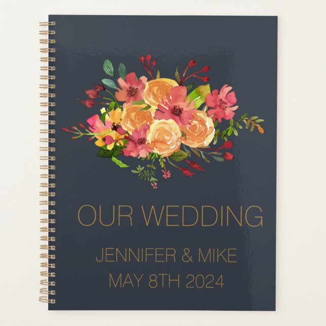 Schöne Aquarellgestaltung Blume Planer (Vorderseite)