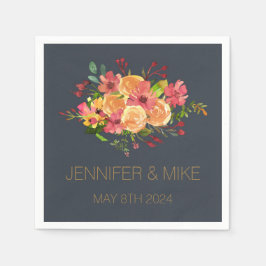 Schöne Aquarellgestaltung Blume Serviette