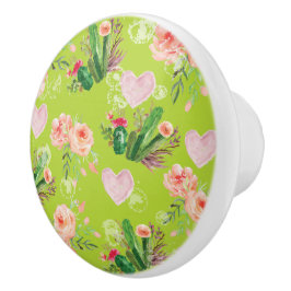 Schöne Aquarellkaktus Keramikknauf