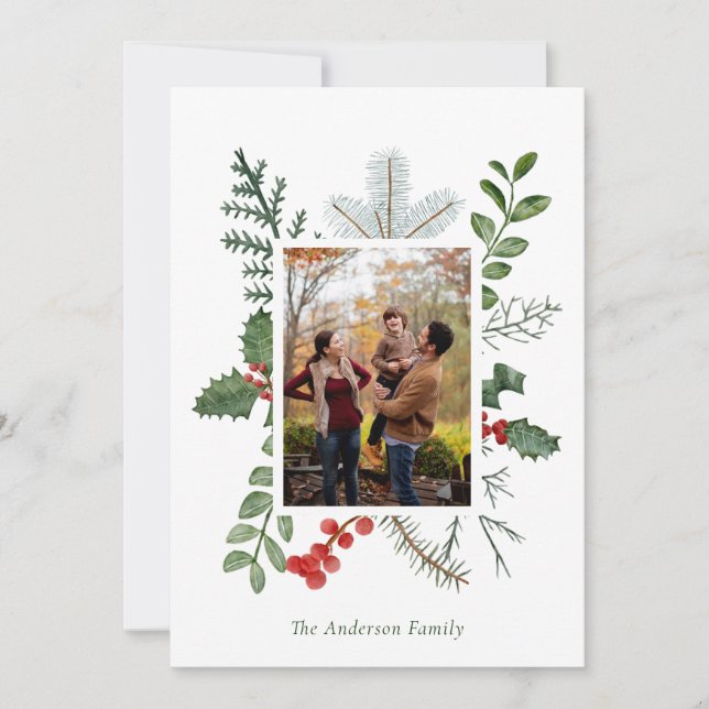 Schöne Aquarellkirche Foto Weihnachten (Vorderseite)