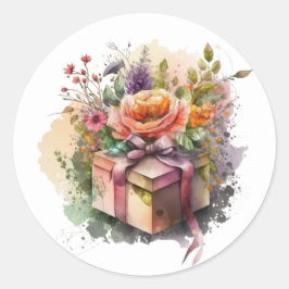 Schöne Aquarellkleber Runder Aufkleber