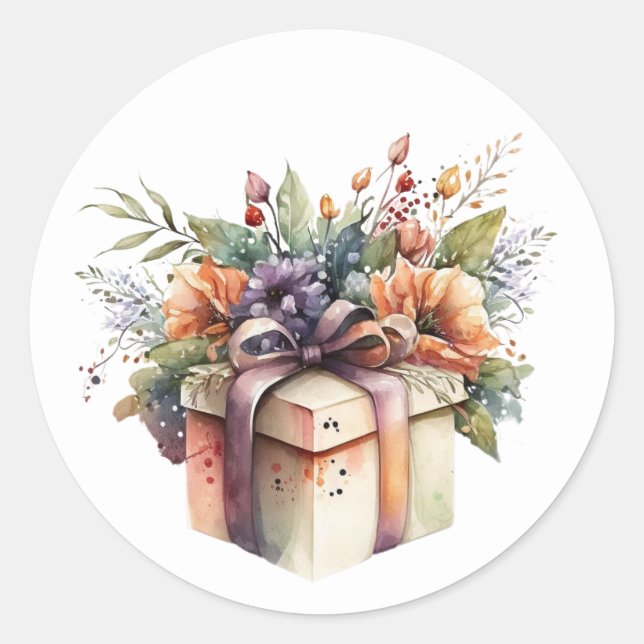 Schöne Aquarellkleber Runder Aufkleber (Vorderseite)