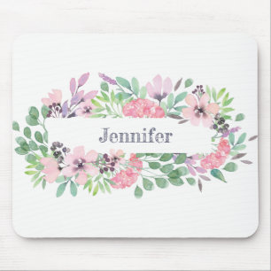 Schöne Aquarelllavender-Blume personalisiert Mousepad