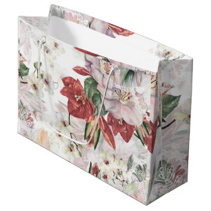 Schöne Aquarelllilie und Orchid l Lace niedlich Große Geschenktüte