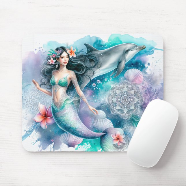 Schöne Aquarellmaid Mousepad (Mit Mouse)