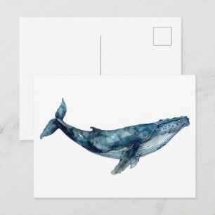 Schöne Aquarellmalerei eines Wales Postkarte