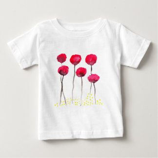 Schöne Aquarellmohnblumen Baby T-shirt