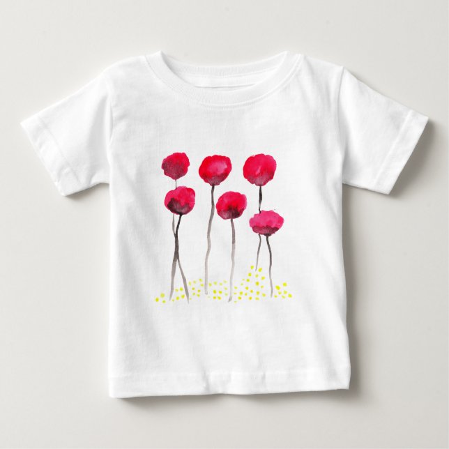 Schöne Aquarellmohnblumen Baby T-shirt (Vorderseite)