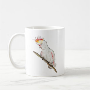 Schöne Aquarellsittich-Papagei Hand zeichnend Kaffeetasse