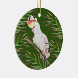 Schöne Aquarellsittich-Papagei Hand zeichnend Keramik Ornament