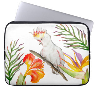 Schöne Aquarellsittich-Papagei Hand zeichnend Laptopschutzhülle
