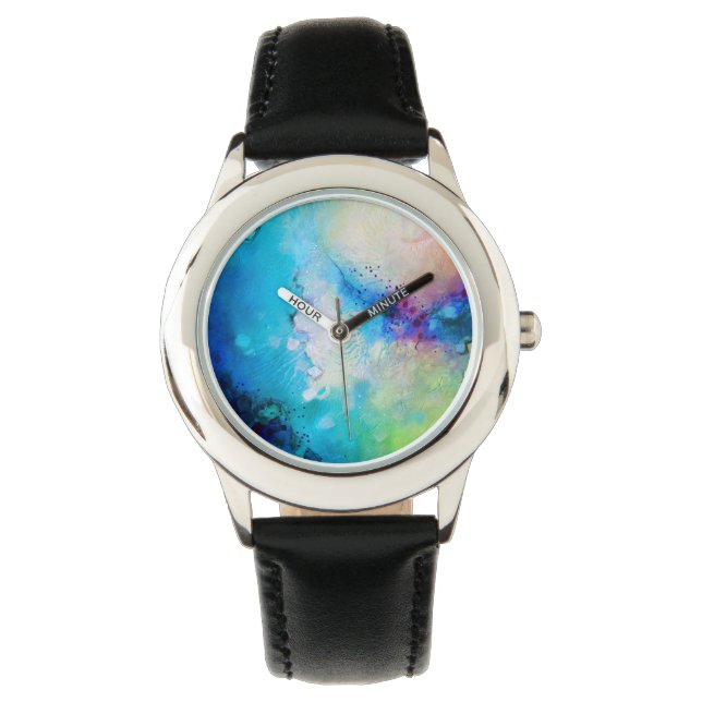Schöne Aquarelluhr Armbanduhr (Vorderseite)