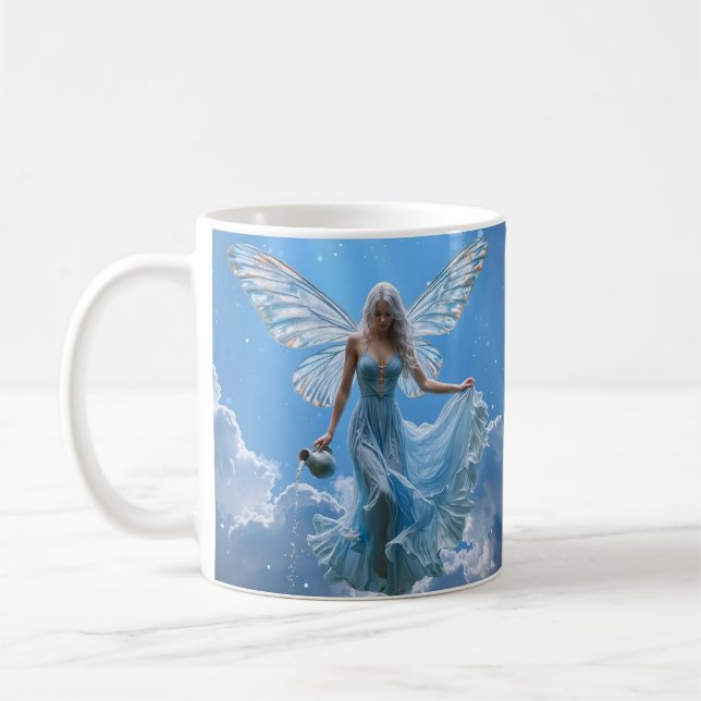 Schöne Aquarius Fairy in den Wolken Kaffeetasse (Links)