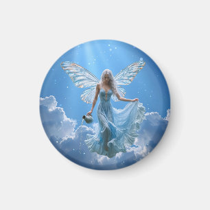 Schöne Aquarius Fairy in den Wolken Magnet