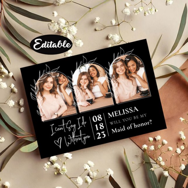 Schöne Arch Foto Collage Bridesmaid Vorschlag Einladung (Von Creator hochgeladen)