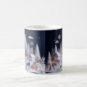 Schöne Art Art Style Winter Wildlife Szene Kaffeetasse