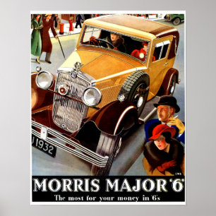 Schöne Art Deco britische Vintage-Auto Poster