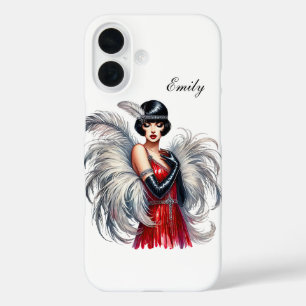 Schöne Art Deco-Dame fügen Sie Ihren Namen hinzu  iPhone 16 Hülle