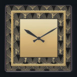 Schöne Art Deco Gemustert Quadratische Wanduhr<br><div class="desc">Ich habe diese wunderschöne Art-Déco-Uhr mit einem Art-Déco-Muster für den Hintergrund kreiert,  und auch goldene Elemente hinzugefügt,  um diese Wanduhr zu schaffen. Dies ist sehr Art-Déco-Stil und würde an jeder Wand in Ihrer Zuhause fabelhaft aussehen. Für alle Art Deco Liebhaber. Oder Sie könnten als Geschenk geben?</div>