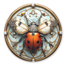 Schöne Art Deco Ladybug Keramikknauf