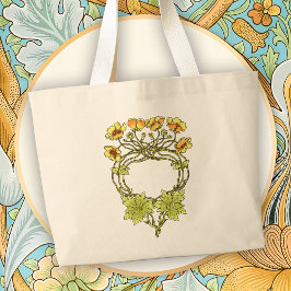 Schöne Art Nouveau Blumenelemente Jumbo Stoffbeutel