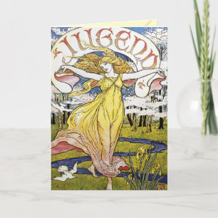 Schöne Art Nouveau Grußkarten Karte