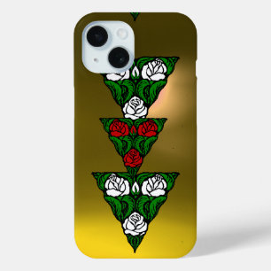 SCHÖNE ART NOUVEAU WEISSE  ROTE ROSEN DREIECK iPhone 15 HÜLLE