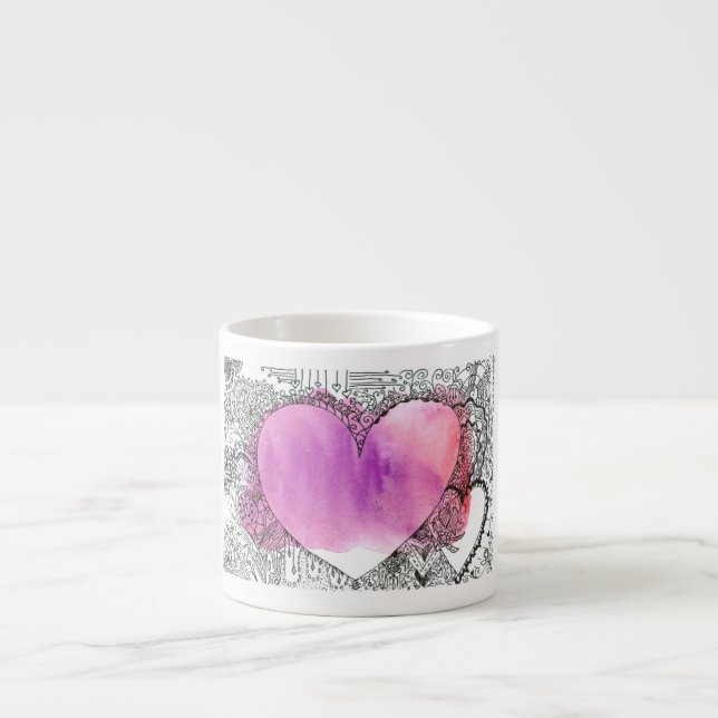 Schöne Art Pen und Tinte Kunst, Dichtung und Musik Espressotasse (Vorderseite)