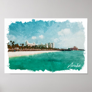 Schöne Aruba Tropical Island Reise Poster