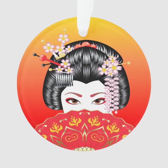 Schöne asiatische Frau Ornament (Vorderseite)