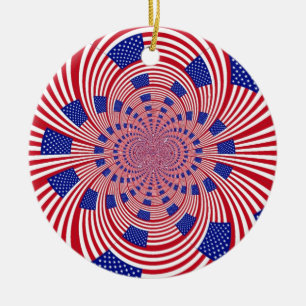 Schöne atemberaubende Flagge der Vereinigten Staat Keramik Ornament