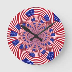 Schöne atemberaubende Flagge der Vereinigten Staat Runde Wanduhr