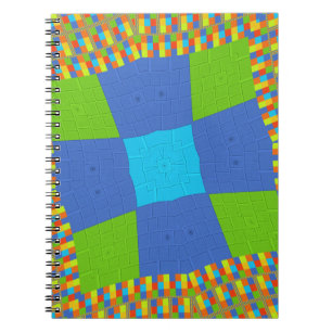 Schöne atemberaubende grüne blaue cyan Kunst Druck Notizblock